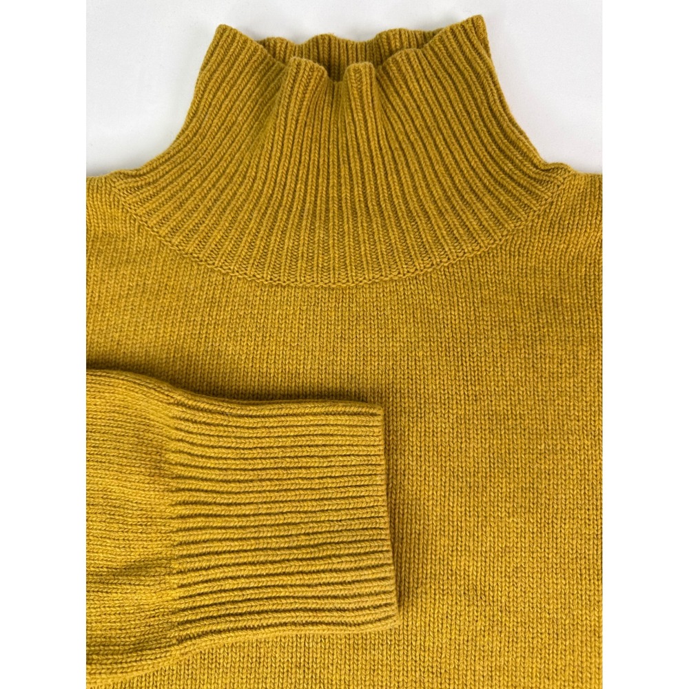 Oliver Spencer Mens Lambswool Turtleneck Sweater Mustard Yellow Thumbholes L